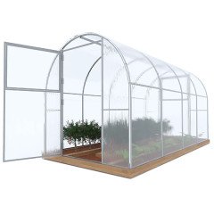 Seră din policarbonat cu sistem de irigare 8x3x2,5m
