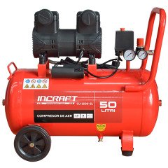 Compresor 50L 1.5kW, 2 cilindri INCRAFT CU-1500-SL (fără ulei)